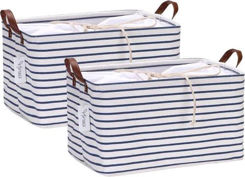 Miniatura 62 de Hinwo 31L Bolsas de almacenamiento grandes, organizadores de armario y almacenamiento, cestas de estante, cestas de almacenamiento plegables
