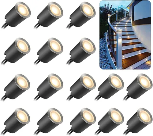 Miniatura 9 de Kits de luces LED empotrables para cubierta con carcasa protectora negra φ32mm, SMY en tierra iluminación de paisaje al aire libre IP67 impermeable