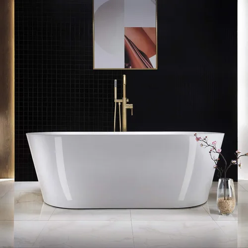Miniatura 6 de WOODBRIDGE F0007 BG Grifo de bañera independiente relleno de bañera para montaje en el suelo de latón grifos de baño con ducha de mano, F-0007 Oro