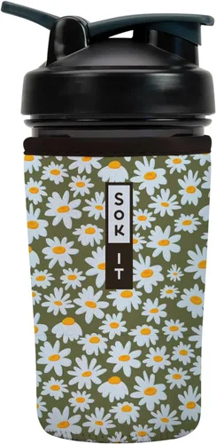 Miniatura 36 de Sok It BotlSok Botella Mezcladora de Proteínas con Funda Aislante de Neopreno (Floral Abstracto, Se Ajusta a Mezcladoras de 24oz)