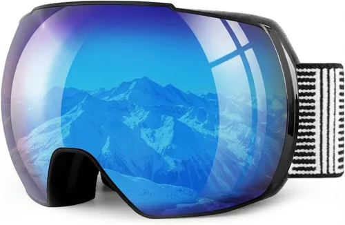 Miniatura 12 de OULAIQI Gafas de esquí de nieve, protección OTG UV400, anti niebla, esquí, patinaje, snowboard, gafas de snowboard para hombres, mujeres y jóvenes