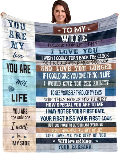 Miniatura 11 de WSYEAR Manta personalizada con fotos, regalo personalizado para parejas, manta con fotos personalizada, regalo de cumpleaños con texto en inglés "I