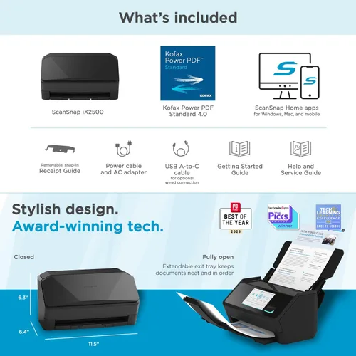 Miniatura 7 de ScanSnap iX1600 Escáner de Documentos, Fotos y Recibos Inalámbrico o USB de Alta Velocidad con Habilitación para la Nube, Pantalla Táctil Grande