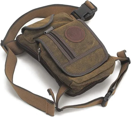 Miniatura 5 de Canvas Drop Leg Bag Outdoor Waist Pack for Men Women Tactical Military Motorcycle Bike Cycling Multi-Pocket Waist Fanny Pouch Travel Hiking Climbing