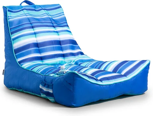 Miniatura 26 de Big Joe Captain's Float - Tumbona para piscina, no necesita inflado, malla de doble cara con rayas náuticas americanas, tela de drenaje rápido, 3