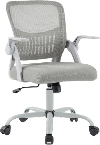 Miniatura 10 de DUMOS Silla de Oficina para Hogar y Computadora - Ergonómica con Respaldo Medio y Soporte Lumbar y Modo de Balanceo, Altura Ajustable con Brazo