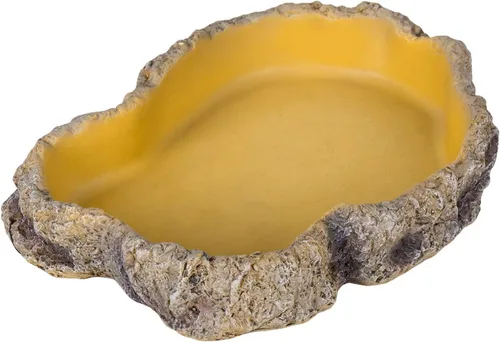 REPTIZOO - Plato de comida para reptiles, terrario, cuenco de agua, cuenco de alimentación para reptiles y mascotas anfibios (8.8 x 6.5 x 1.5