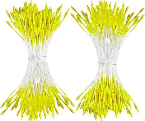 Miniatura 26 de HAHIYO 1000 piezas de 0.039 in negro perla doble cabeza flor Pistilo para hacer flores, decoración de álbumes de recortes, mini hecho a mano