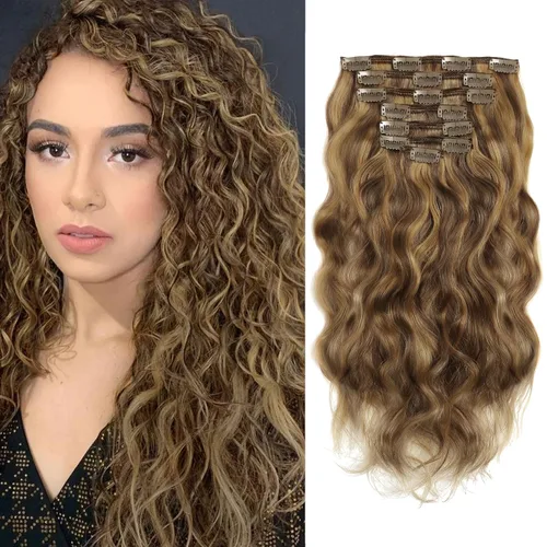 Miniatura 10 de Caliee - Extensiones de cabello rizado con clip 3B 3C Jerry, extensiones de clip de cabello rizado 14 pulgadas 1B color natural, extensiones