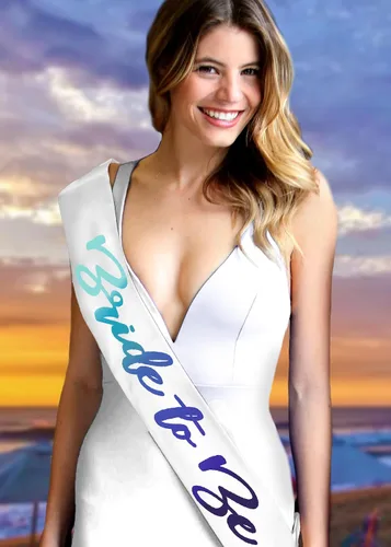 Miniatura 18 de Something Blue Gift for Bride To Be Sash - Banda de satén de grado nupcial - Decoraciones de despedida de soltera azul turquesa, Juego de 2 piezas