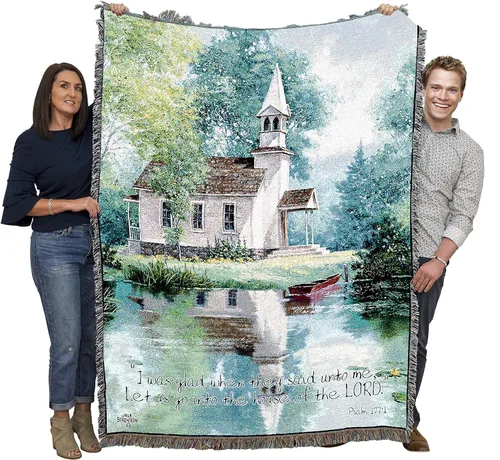 Miniatura 17 de Pure Country Weavers Great is Thy Faithfulness Blanket - Escrituras - Lamentaciones 3:23 - Tapiz cuadrado para regalo de regazo tejido de algodón
