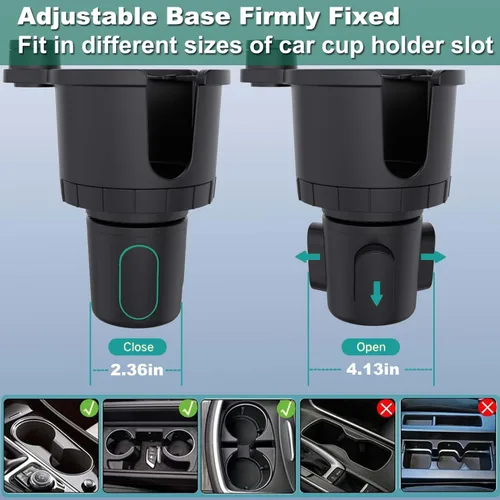 Miniatura 4 de Soporte magnético para portavasos de automóvil para MagSafe, paquete de 2 soportes para teléfono celular con expansor de portavasos para portavasos