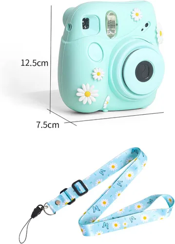 Miniatura 6 de Rieibi Mini 7+ Funda de silicona para cámara instantánea Fujifilm Mini 7 Plus - Funda de nueva versión con correa de hombro extraíble - Morado