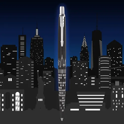 Miniatura 2 de Parker Bolígrafo Jotter Edición especial NYC Black CT Punta media con tinta azul Caja de regalo
