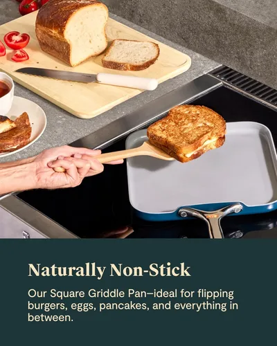 Miniatura 5 de Caraway Sartén Parrilla Cuadrada - Sartén Cuadrada de 11" - Revestimiento Cerámico Antiadherente - No Tóxico, Libre de PTFE y PFOA - Apto para Horno