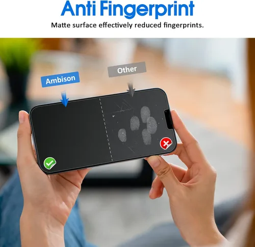 Miniatura 8 de Ambison [Paquete de 2] Protector de pantalla de vidrio mate compatible con iPhone 13 Pro Max 6.7 pulgadas [Sin burbujas] [Alta definición]