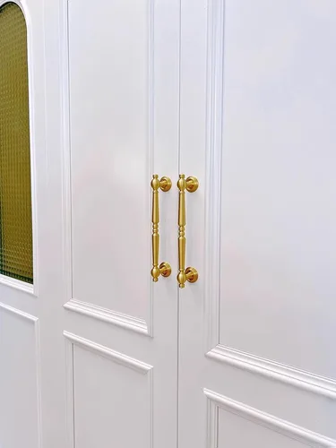 Miniatura 5 de MFYS Tirador de latón cepillado de 6.3 pulgadas, manijas de cobre para cajón, herrajes dorados para manijas de tocador