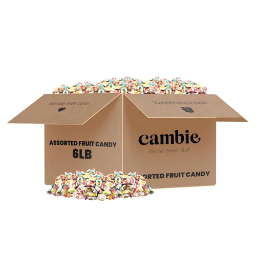 Miniatura 28 de Caramelos duros surtidos con frutas envueltos individualmente de Cambie, 1 lb de caramelo de fruta con un exterior duro deliciosamente dulce con un