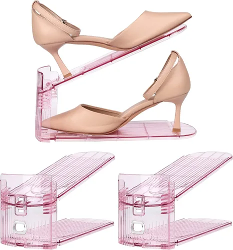 Miniatura 15 de Yes!Fresh Organizador de ranuras para zapatos, apilador de zapatos estilo boutique para un par de zapatos, zapatero separable para organización