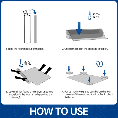 Miniatura 9 de Tapete para silla para suelos duros, 48" x 30", tapete de oficina para sillas con ruedas, tapete de plástico transparente para silla de escritorio