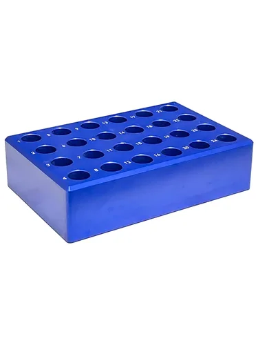 Miniatura 3 de MUHWA Bloque de enfriamiento de aluminio de 60 pozos, ajuste de 24 pocillos para tubos de centrífuga de 0.0 fl oz, ajuste de 36 pozos para tubos