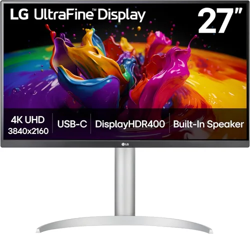 LG 27UP850K-W Monitor de computadora IPS Ultrafine 4K UHD de 27 pulgadas (3840 x 2160), 60Hz, 5ms, DisplayHDR 400, altavoz integrado, HDMI,