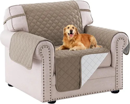 Miniatura 14 de PrinceDeco Funda de sofá para perros, lavable y reversible, apta para mascotas, resistente al agua, protector de muebles con correas elásticas