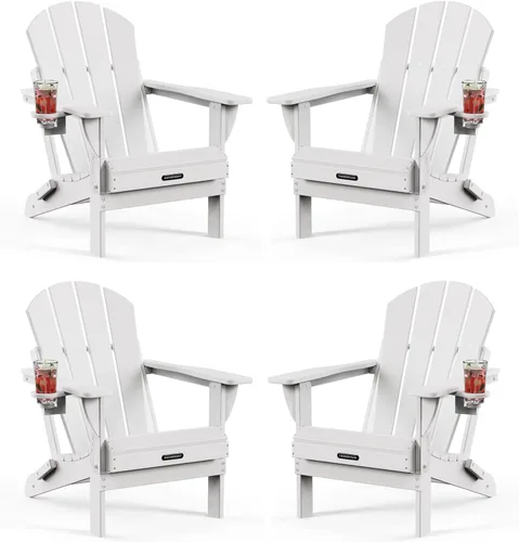 Miniatura 41 de MUCHENGHY Sillas Adirondack plegables, sillas de patio, sillas de césped, silla para exteriores, silla Adirondack de plástico, hoguera, resistente a