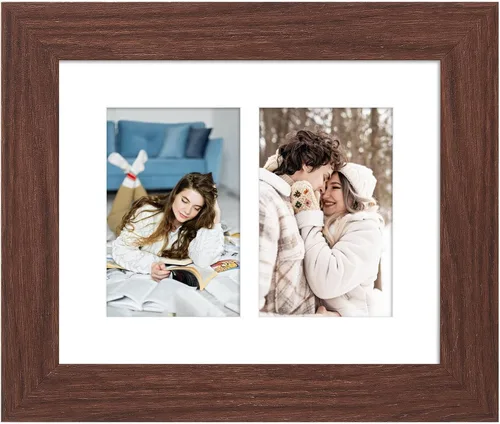 Miniatura 673 de Marcos de Fotos Collage de 13.5X15.5 con 7 Aberturas para Fotos de 4X6, Marco de Fotos Múltiples con Paspartú para Decoración de Pared, Grano