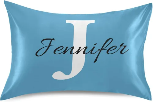 Miniatura 15 de Fundas de almohada negras personalizadas de seda con cierre de sobre, funda de almohada de satén tamaño estándar para personas que duermen