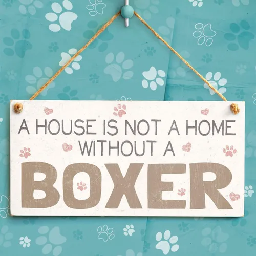 Miniatura 2 de Meijiafei A House is Not A Home Without A Boxer - Letrero vintage para perro, placa de 10 x 5 pulgadas