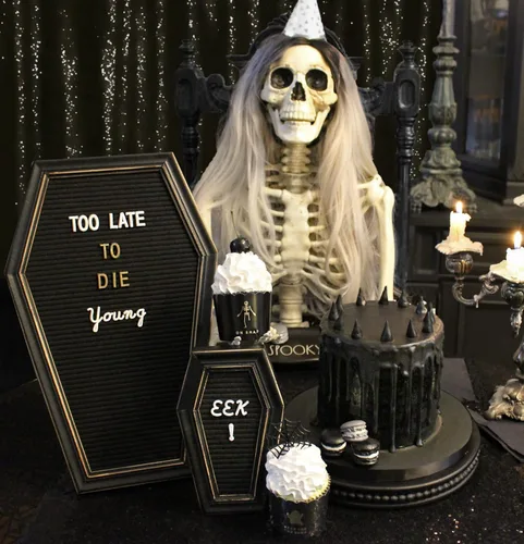 Miniatura 6 de Letrero de tablero de letras de ataúd [combo grande y mini] – Decoración de bruja, decoración gótica para el hogar, tablero de palabras con letras