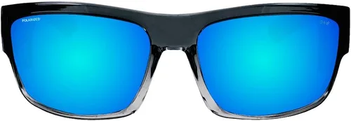 Miniatura 2 de BOMBER TR114ICE - Gafas de seguridad para hombre, montura ahumada de 2 tonos, lentes de seguridad polarizadas con espejo azul hielo con forro
