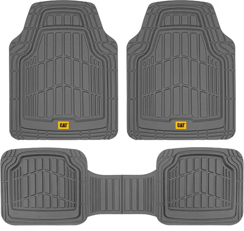 Miniatura 14 de Cat ToughRide - Tapetes de goma resistentes de 3 piezas para todo el año, para automóvil, camión, camioneta, SUV, color negro, ribete prémium