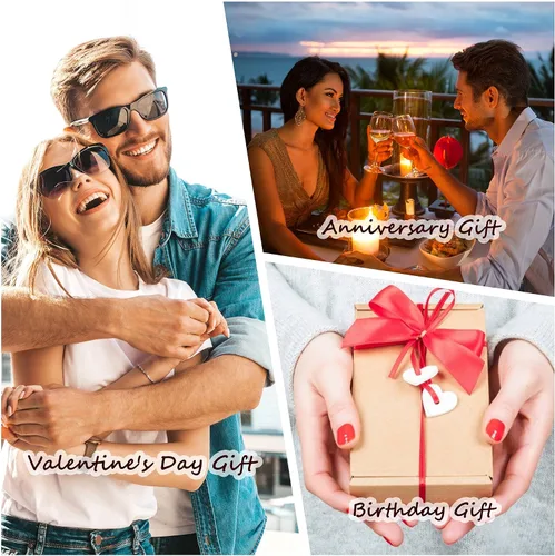 Miniatura 6 de PiercingJ Juego de 2 llaveros de fotos personalizados para él y ella grabado de doble cara colgante de imagen colorida para parejas llaveros