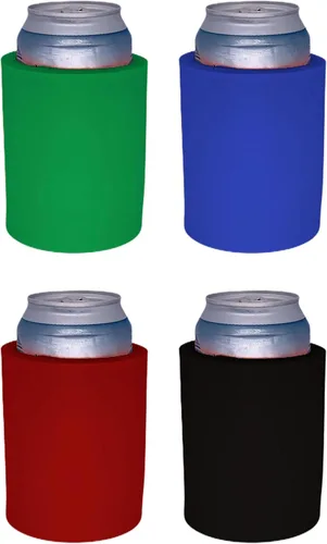 Miniatura 24 de Enfriador de latas de espuma gruesa en blanco de la vieja escuela