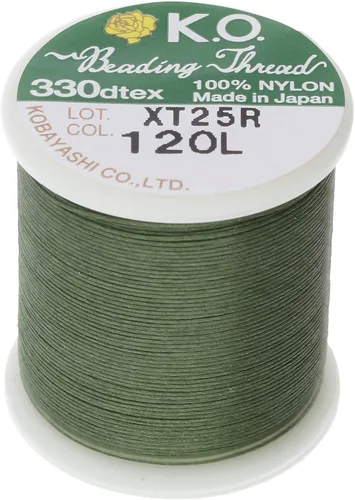 Miniatura 18 de Hilo de nailon para cuentas KO, color blanco, japonés encerado al 100%, 330TEX, resistente a enredos, carrete de 50 m / 55 yardas, para proyectos