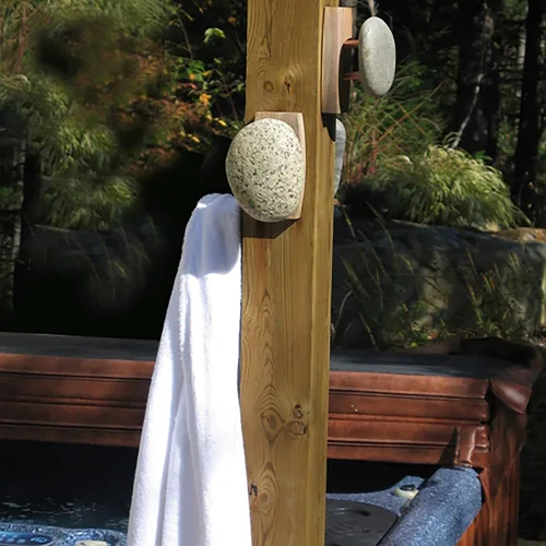 Miniatura 5 de Sea Stones Coast Hook - Gancho para abrigos, seleccionado a mano, gancho de pared de piedra natural con elegante placa trasera de madera, cuelga tus