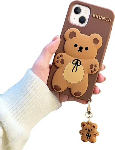 Funda protectora creativa 3D para iPhone 13 de silicona suave con lindos animales de dibujos animados Kawaii para niñas y mujeres adolescentes 2021