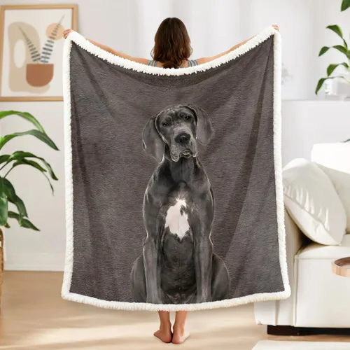 Miniatura 47 de BlessLiving Golden Retriever - Manta con patrones densos de perros, manta de forro polar Sherpa para sofá cama, manta suave y acogedora