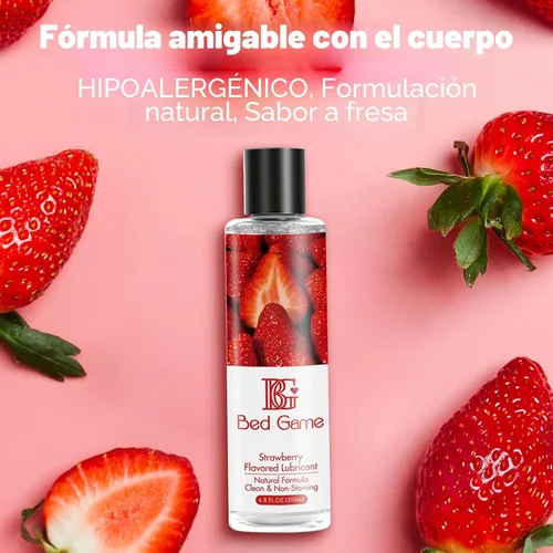 Miniatura 2 de Lubricante personal con sabor a fresa a base de agua para parejas, lubricantes equilibrados de pH para privacidad y juguetes, aceites de masaje