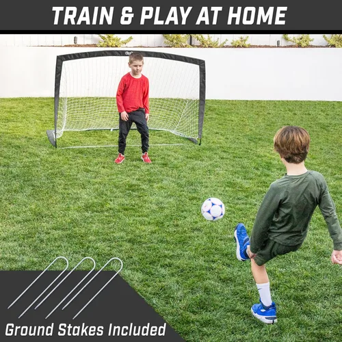 Miniatura 2 de GoSports - Arcos de fútbol portátiles para niños, 13 opciones de color, elige 4 x 3 pies o 6 x 4 pies, redes desplegables de tono