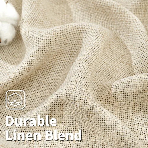 Miniatura 3 de BGment Cortinas de Lino Beige de 63 Pulgadas de Largo 2 Paneles - Tratamientos para Ventanas con Textura de Arpillera Filtrantes de Luz Cortinas