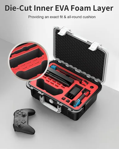 Miniatura 6 de DEVASO Carrying Case for Nintendo Switch, Professional Deluxe Waterproof Travel Bag Soft Lining Hard Case for Nintendo Switch OLED Model Console Pro