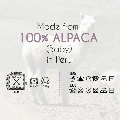 Miniatura 5 de Set de Lana Abultada (6 x 50 g) Súper Suave de Alpaca Bebé para Tejer Antracita 300 Metros