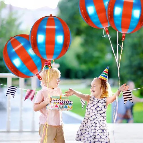 Miniatura 5 de Paquete de 9 globos de circo, decoraciones de carnaval de LIYDE para fiestas temáticas de circo, decoraciones de circo de 22 pulgadas, globos