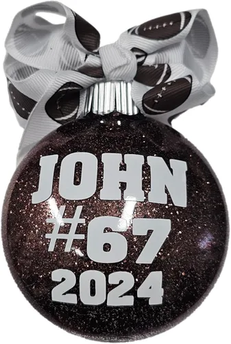 Miniatura 27 de Adorno de Navidad personalizado relleno de purpurina hecho a medida, regalo ideal para fiesta de intercambio de regalos de oficina (Aqua)