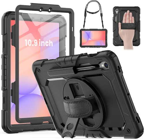 Miniatura 15 de HXCASEAC Funda para Samsung Galaxy Tab A8 de 10.5 pulgadas, protectora con protector de pantalla, correa de mano, soporte para bolígrafo, resistente