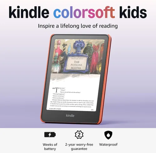 Miniatura 9 de Amazon Kindle Colorsoft Kids de 16 GB (último modelo). Liviano, compacto y diseñado para leer, sin aplicaciones, videos ni juegos. Con funda