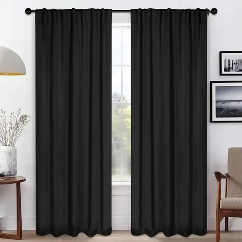 Miniatura 21 de BLUENILEMILLS Paneles de cortinas opacas para oscurecer la habitación con bolsillo para barra/pestañas traseras, cortinas perfectas para ventanas